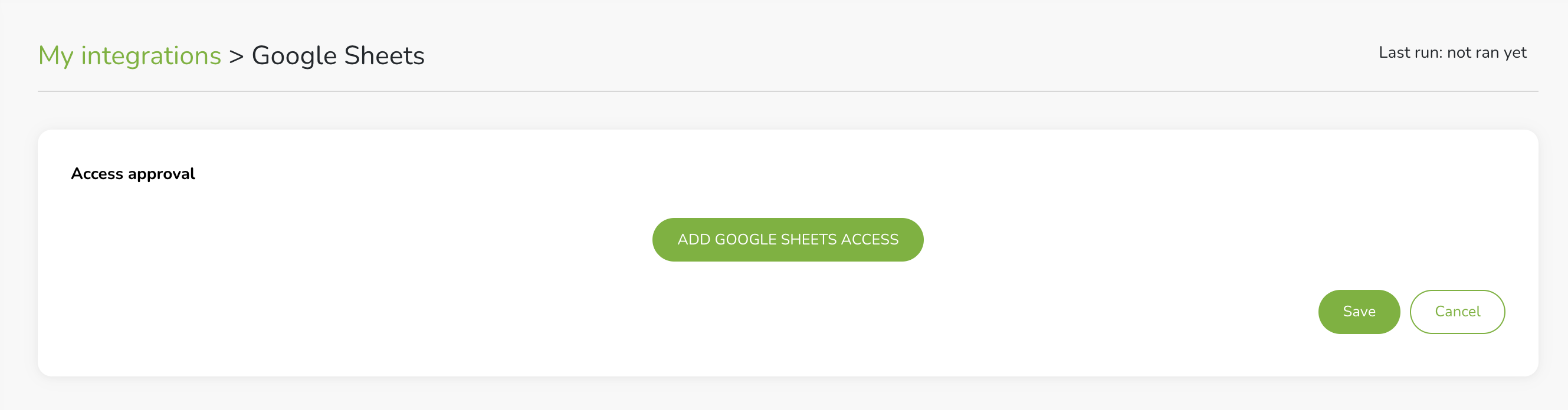 Granting access Sage Data to your Google Account